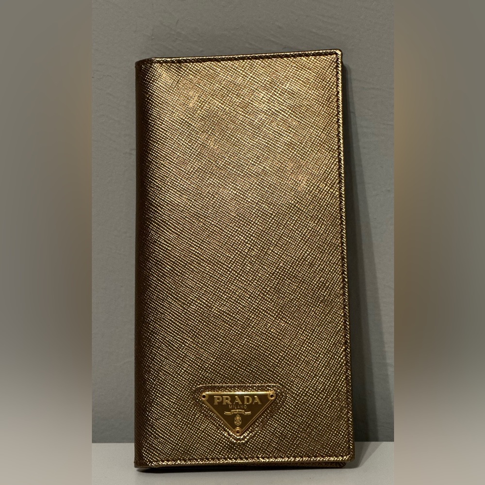 SOLD!💎Prada Saffiano Bronze Wallet-EUC - Picture 5 of 15